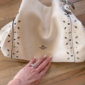 Coach Purse silver and gold studded